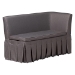 Baxton Studio Reginald 3-Piece Fabric Upholstered Dining Nook Set - Corner Kitchen Dining Banquette Set with Skirted Base, L-Shaped Seating for Small Spaces, Grey - BSORedmond-Grey/Walnut-3PC Dining Nook Set
