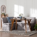 Baxton Studio Reginald 3-Piece Fabric Upholstered Dining Nook Set - Corner Kitchen Dining Banquette Set with Skirted Base, L-Shaped Seating for Small Spaces, Grey - BSORedmond-Grey/Walnut-3PC Dining Nook Set
