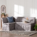 Baxton Studio Meyer 2-Piece Fabric Upholstered Dining Nook Bench Set - Corner Kitchen Banquette Seating with Skirted Base, L-Shaped Breakfast Nook for Small Spaces, Grey - BSOBBT8116-Grey-XD45-2PC SF Bench