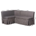 Baxton Studio Meyer 2-Piece Fabric Upholstered Dining Nook Bench Set - Corner Kitchen Banquette Seating with Skirted Base, L-Shaped Breakfast Nook for Small Spaces, Grey - BSOBBT8116-Grey-XD45-2PC SF Bench