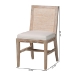 bali & pari Ashford Whitewash Rattan Dining Chair - Mahogany Wood Frame with Handwoven Wicker Backrest and Braided Rope Inserts for Coastal Dining Room - BSOMD-39960-Ashford-White Wash-Wood-Cushion-DC