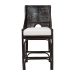 bali & pari Acton Natural Rattan Counter Stool - Handwoven Wicker Accent Stool with Tall Back and Sloped Arms, Boho Coastal Kitchen Seating - BSOActon-Coffee Bean Rattan-Cushion-CS