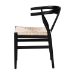 bali & pari Fika Wishbone Dining Chair with Handwoven Seagrass Seat - Mahogany Wood Frame Armchair for Modern Coastal Dining Rooms, Black - BSOFika-Black Wood/Abaca White Weaving-DC