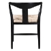 bali & pari Fika Wishbone Dining Chair with Handwoven Seagrass Seat - Mahogany Wood Frame Armchair for Modern Coastal Dining Rooms, Black - BSOFika-Black Wood/Abaca White Weaving-DC