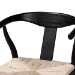 bali & pari Fika Wishbone Dining Chair with Handwoven Seagrass Seat - Mahogany Wood Frame Armchair for Modern Coastal Dining Rooms, Black - BSOFika-Black Wood/Abaca White Weaving-DC