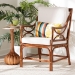 bali & pari Cleantha Marbled Tortoise Natural Rattan Armchair - Handcrafted Wicker Accent Chair with Curved Armrests and Cushioned Seat for Coastal Living Room or Sun Room - BSOWS241-Tortoise-Rattan-Cushion-AC
