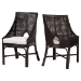 bali & pari Acton Natural Rattan 2-Piece Dining Chair Set - Handwoven Wicker Accent Chair with Tall Back and Sloped Arms, Boho Coastal Seating