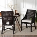 bali & pari Acton Natural Rattan 2-Piece Dining Chair Set - Handwoven Wicker Accent Chair with Tall Back and Sloped Arms, Boho Coastal Seating - BSOActon-Coffee Bean Rattan-Cushion-DC