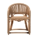 bali & pari Isra Natural Rattan Accent Chair with Handwoven Synthetic Wicker - Curved Barrel Back Lounge Chair for Coastal Living Spaces - BSOIsra-Natural-Rattan/Banana Fiber-AC