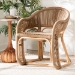bali & pari Isra Natural Rattan Accent Chair with Handwoven Synthetic Wicker - Curved Barrel Back Lounge Chair for Coastal Living Spaces - BSOIsra-Natural-Rattan/Banana Fiber-AC