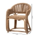 bali & pari Isra Natural Rattan Accent Chair with Handwoven Synthetic Wicker - Curved Barrel Back Lounge Chair for Coastal Living Spaces - BSOIsra-Natural-Rattan/Banana Fiber-AC