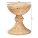 bali & pari Brookwood Natural Rattan End Table : Handcrafted Wicker Sculptural Accent Table with Pedestal Base for Living Room or Sun Room - BSOBrookwood-Natural Rattan-ET