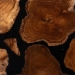 bali & pari Agata Wood and Epoxy Resin Coffee Table - Handcrafted Live Edge Teak Accent Table with Sculptural Base - BSOAgata-Patterned Resin-CT-Boxed