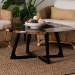 bali & pari Agata Wood and Epoxy Resin Coffee Table - Handcrafted Live Edge Teak Accent Table with Sculptural Base - BSOAgata-Patterned Resin-CT-Boxed