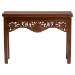 bali & pari Alannis Mahogany Wood Console Table - Accent Table with Carved Floral Apron for Entryway, Living Room, or Hallway - BSOAlannis-Light Brown Wooden-Console Table-Boxed