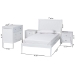 Baxton Studio Lara Twin 4-Piece Bedroom Set - Modern Wood Bed Frame with Matching Nightstands and Dresser, Decorative Laser-Cut Overlay, White - BSOLara-White Solid-4PC Twin Bedroom Set