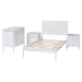 Baxton Studio Lara Twin 4-Piece Bedroom Set - Modern Wood Bed Frame with Matching Nightstands and Dresser, Decorative Laser-Cut Overlay, White - BSOLara-White Solid-4PC Twin Bedroom Set