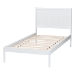 Baxton Studio Lara Twin Platform Bed - Modern Wood Bed Frame with Laser-Cut Decorative Headboard Overlay, White - BSOLara-White Solid-Twin Bed