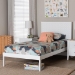 Baxton Studio Lara Twin Platform Bed - Modern Wood Bed Frame with Laser-Cut Decorative Headboard Overlay, White - BSOLara-White Solid-Twin Bed