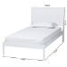 Baxton Studio Lara Twin Platform Bed - Modern Wood Bed Frame with Laser-Cut Decorative Headboard Overlay, White - BSOLara-White Solid-Twin Bed