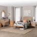 Baxton Studio Lara Twin 4-Piece Bedroom Set - Modern Wood Bed Frame with Matching Nightstands and Dresser, Decorative Laser-Cut Overlay, oak Brown - BSOLara-Natural Wood-4PC Twin Bedroom Set