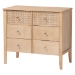 Baxton Studio Lara Twin 4-Piece Bedroom Set - Modern Wood Bed Frame with Matching Nightstands and Dresser, Decorative Laser-Cut Overlay, oak Brown - BSOLara-Natural Wood-4PC Twin Bedroom Set