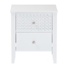 Baxton Studio Lara Nightstand - 2-Drawer Bedside Table with Laser-Cut Geometric Overlay for Bedroom or Guest Room, White - BSOLara-White Solid-Nightstand