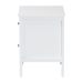 Baxton Studio Lara Nightstand - 2-Drawer Bedside Table with Laser-Cut Geometric Overlay for Bedroom or Guest Room, White - BSOLara-White Solid-Nightstand