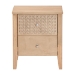 Baxton Studio Lara Nightstand - 2-Drawer Bedside Table with Laser-Cut Geometric Overlay for Bedroom or Guest Room, Oak Brown - BSOLara-Natural Wood-Nightstand