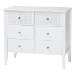 Baxton Studio Lara Dresser - 6-Drawer Bedroom Storage Chest with Laser-Cut Geometric Overlay for Clothing and Organization, White
