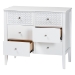 Baxton Studio Lara Dresser - 6-Drawer Bedroom Storage Chest with Laser-Cut Geometric Overlay for Clothing and Organization, White - BSOLara-White Solid-Dresser