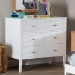 Baxton Studio Lara Dresser - 6-Drawer Bedroom Storage Chest with Laser-Cut Geometric Overlay for Clothing and Organization, White - BSOLara-White Solid-Dresser
