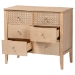 Baxton Studio Lara Dresser - 6-Drawer Bedroom Storage Chest with Laser-Cut Geometric Overlay for Clothing and Organization, Oak Brown - BSOLara-Natural Wood-Dresser