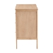 Baxton Studio Lara Dresser - 6-Drawer Bedroom Storage Chest with Laser-Cut Geometric Overlay for Clothing and Organization, Oak Brown - BSOLara-Natural Wood-Dresser