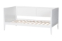 Baxton Studio Lara Twin Daybed - Modern Wood Bed Frame with Wraparound Laser-Cut Decorative Headboard Overlay, White - BSOLara-White Solid-Daybed-Twin