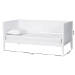 Baxton Studio Lara Twin Daybed - Modern Wood Bed Frame with Wraparound Laser-Cut Decorative Headboard Overlay, White - BSOLara-White Solid-Daybed-Twin