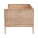 Baxton Studio Lara Twin Daybed - Modern Wood Bed Frame with Wraparound Laser-Cut Decorative Headboard Overlay, Oak Brown - BSOLara-Natural Wood-Daybed-Twin