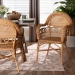 bali & pari Abigale Natural Rattan Dining Chair - Handwoven Wicker Accent Chair with Arms and Openwork Frame for Kitchen or Dining Room - BSOAbigale-Light Honey Rattan-Arm-DC