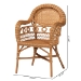 bali & pari Abigale Natural Rattan Dining Chair - Handwoven Wicker Accent Chair with Arms and Openwork Frame for Kitchen or Dining Room - BSOAbigale-Light Honey Rattan-Arm-DC