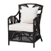 bali & pari Paden Natural Rattan Armchair - Handwoven Wicker Accent Chair with Banana Leaf Frame for Living Room or Sun Room