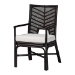 bali & pari Oscar Natural Rattan Dining Chair - Handwoven Wicker Accent Chair with Chevron Back and Armrests for Kitchen or Dining Room
