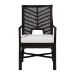 bali & pari Oscar Natural Rattan Dining Chair - Handwoven Wicker Accent Chair with Chevron Back and Armrests for Kitchen or Dining Room - BSOOscar-Rattan/Coffee Bean-Cushion-DC