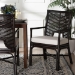 bali & pari Oscar Natural Rattan Dining Chair - Handwoven Wicker Accent Chair with Chevron Back and Armrests for Kitchen or Dining Room - BSOOscar-Rattan/Coffee Bean-Cushion-DC