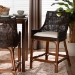bali & pari Petra Natural Rattan Counter Stool - Handwoven Wicker Accent Stool with Wingback Profile and Cutout Handle, Espresso - BSOPetra-Rattan/Coffee Bean-Cushion-CS