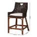 bali & pari Petra Natural Rattan Counter Stool - Handwoven Wicker Accent Stool with Wingback Profile and Cutout Handle, Espresso - BSOPetra-Rattan/Coffee Bean-Cushion-CS
