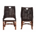 bali & pari Petra Natural Rattan 2-Piece Dining Chair Set - Handwoven Wicker Accent Chair with Wingback Profile and Cutout Handle, Espresso - BSOPetra-Rattan/Coffee Bean-Cushion-DC