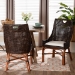 bali & pari Petra Natural Rattan 2-Piece Dining Chair Set - Handwoven Wicker Accent Chair with Wingback Profile and Cutout Handle, Espresso - BSOPetra-Rattan/Coffee Bean-Cushion-DC