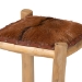 bali & pari Rivera Genuine Goat Leather Counter Stool - Rustic Boho Seating with Teak Wood Frame and Natural Hide Upholstery - BSOCGL-01-Goat Leather-CS