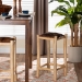 bali & pari Rivera Genuine Goat Leather Counter Stool - Rustic Boho Seating with Teak Wood Frame and Natural Hide Upholstery - BSOCGL-01-Goat Leather-CS
