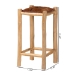 bali & pari Rivera Genuine Goat Leather Counter Stool - Rustic Boho Seating with Teak Wood Frame and Natural Hide Upholstery - BSOCGL-01-Goat Leather-CS